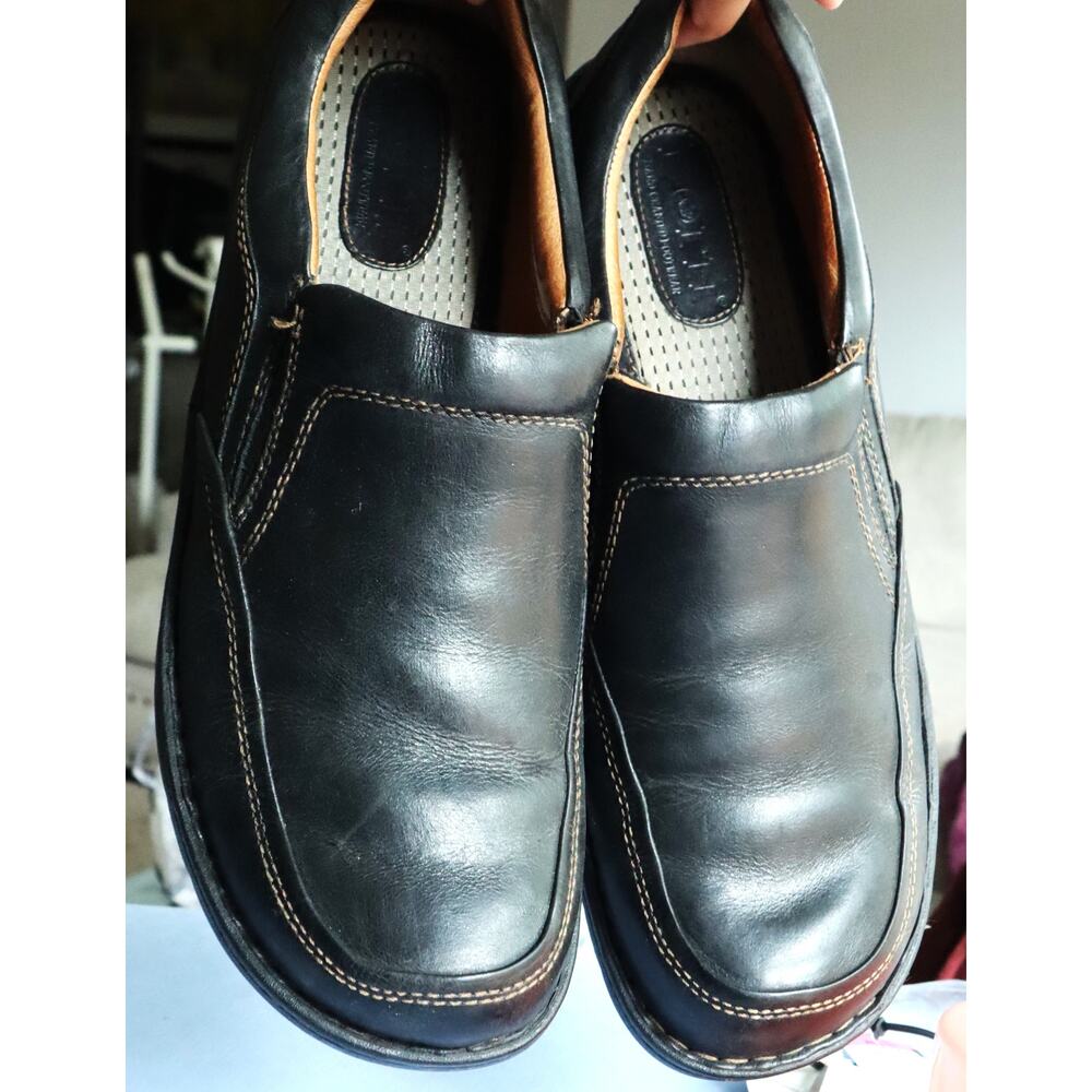 Born Shoe Men 13 Black Leather Slip On Loafers Comfort Handcrafted H42403 Casual - Picture 6 of 9